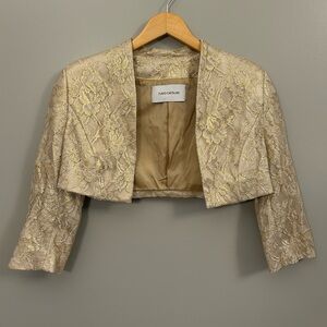 Flavio Castellani Collection Gold Lace Women's Blazer PTP 17 Inch